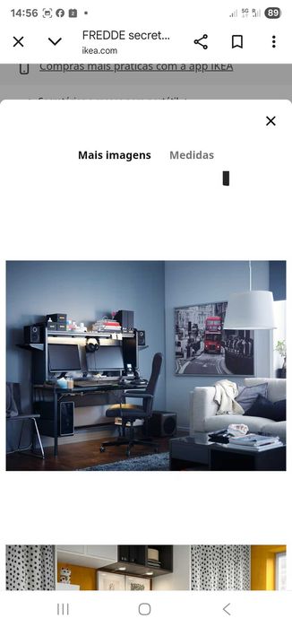 Secretaria gamer preta ikea da gama FREDDE