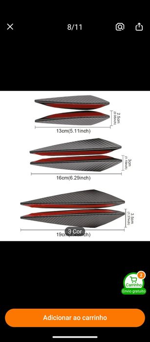 Vendo 6Pcs Faixa preta de carbono para-choque