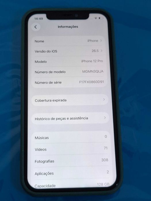 iPhone 12 Pro APPLE (6.1'' - 128 GB - Azul Pacífico) - Oferta Capa Original Cabo e Carregador tudo NOVO