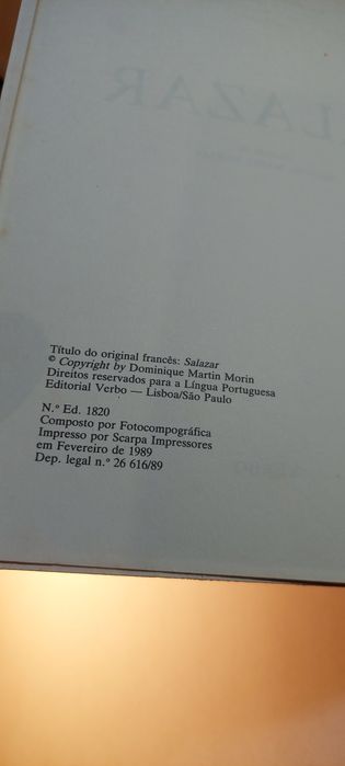 Salazar, A Vida e a Obra - J. Ploncard d'Assae (1989)