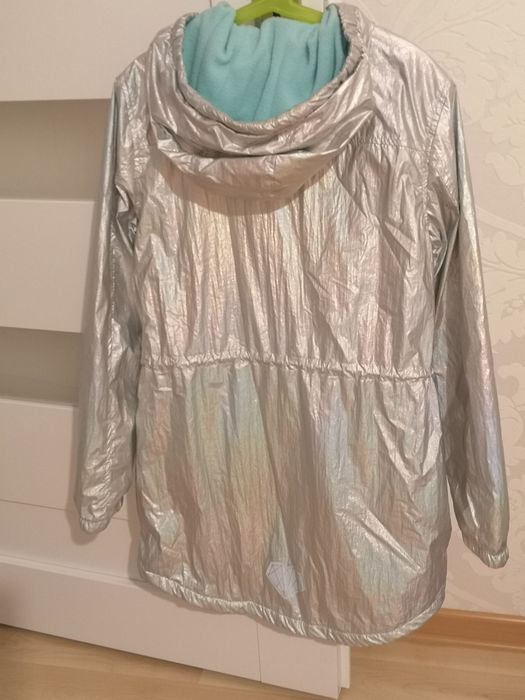 Kurtka parka srebrna