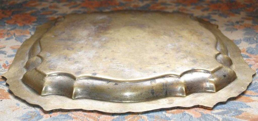 Старовинний товстий піднос бронза подарунок на бронзове весілля