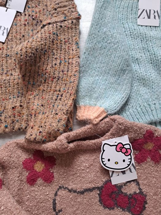 Zestaw paka seterki sweter 110 Zara zima hello kity