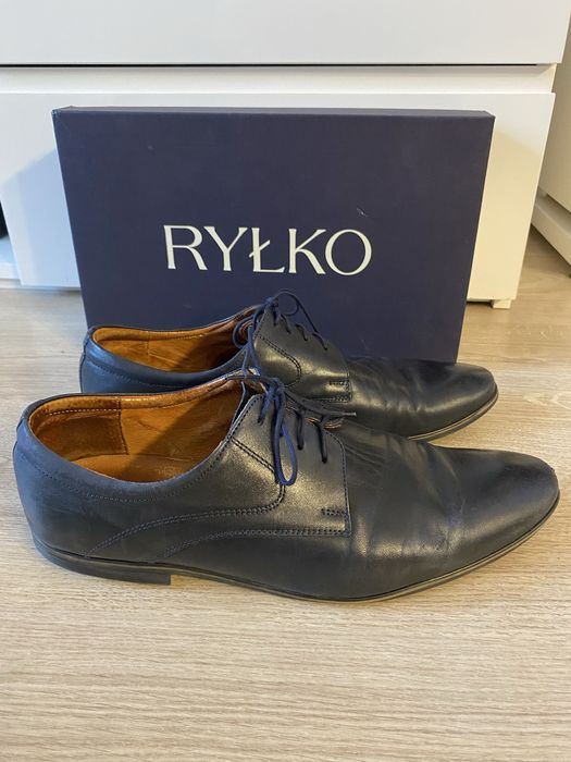 Buty męskie skórzane Ryłko 43 ciemny granat
