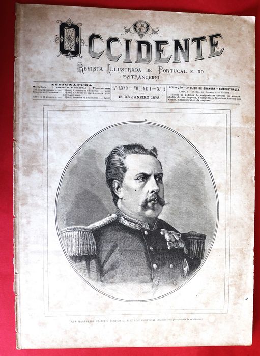 Rei D. Luís I e Câmara dos Pares em «OCCIDENTE» 15 Jan 1878