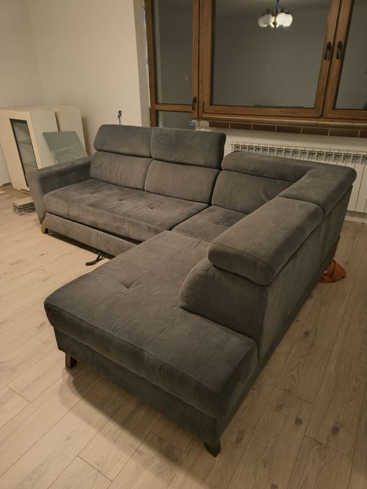 Narożnik rozkładany szary