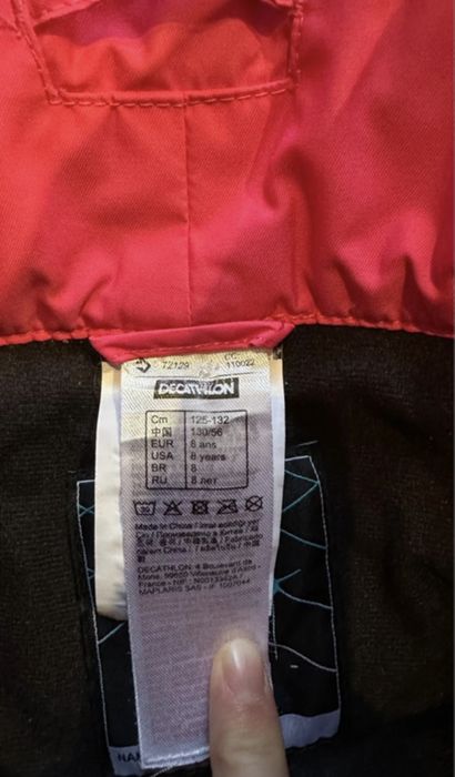 Wedze pull n fit 125/132 decathlon spodnie zimowe rozowe narciarskie