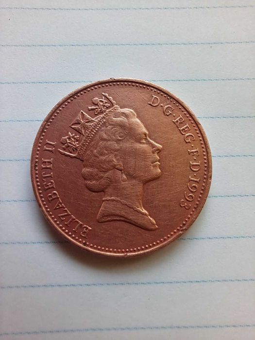 Колекционая монета Великобритания 2 пенси 1993 год