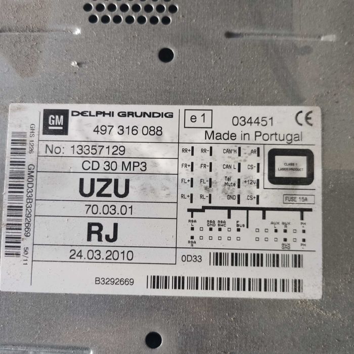 Rádio Grundig Opel Corsa D 497316088