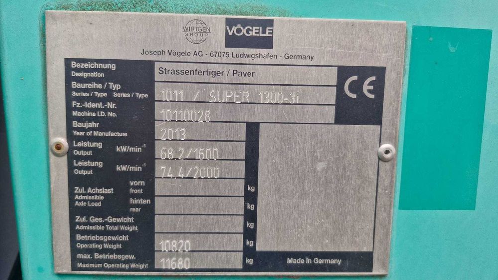 Rozściełacz, układarka do asfaltu : VÖGELE SUPER 1300-3i NOWA  NIŻSZA CENA
