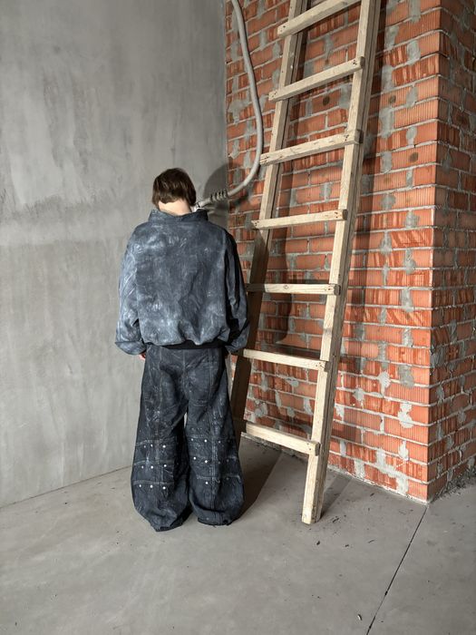 baggy textured faded denim jacket sk8 y2k opium vintage