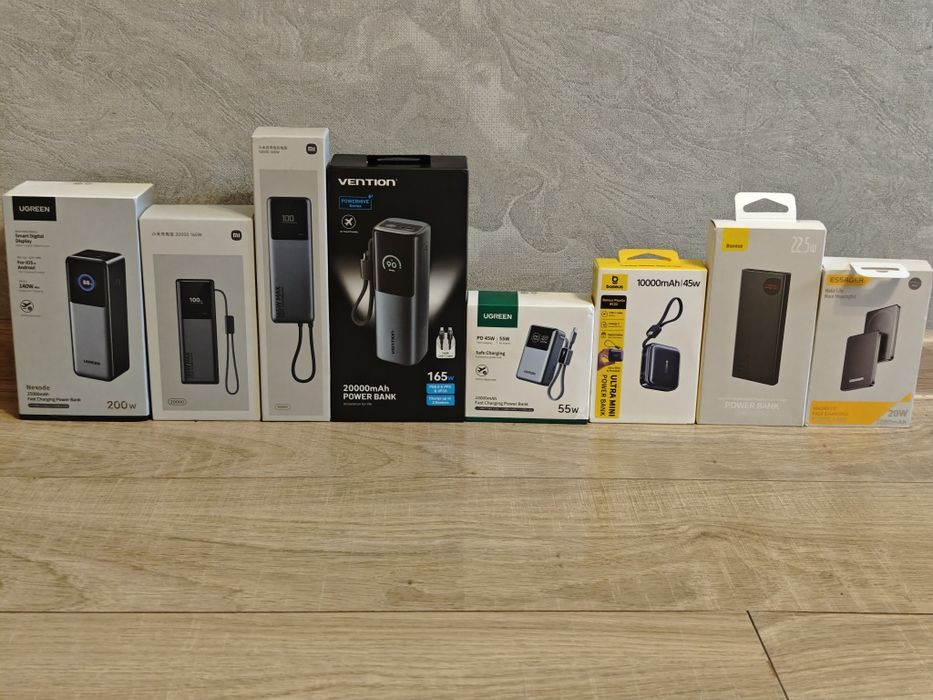 Xiaomi 165w 10 000 / 20 000 mah Повербанки 25 000, 10 000, 5000 mah