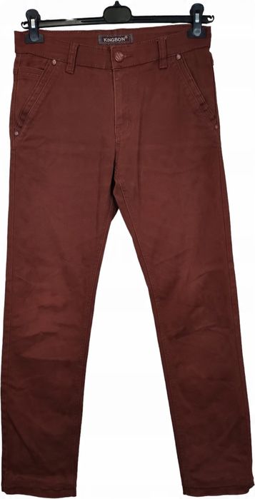 King bon jeansowe spodnie męskie miedziane w30