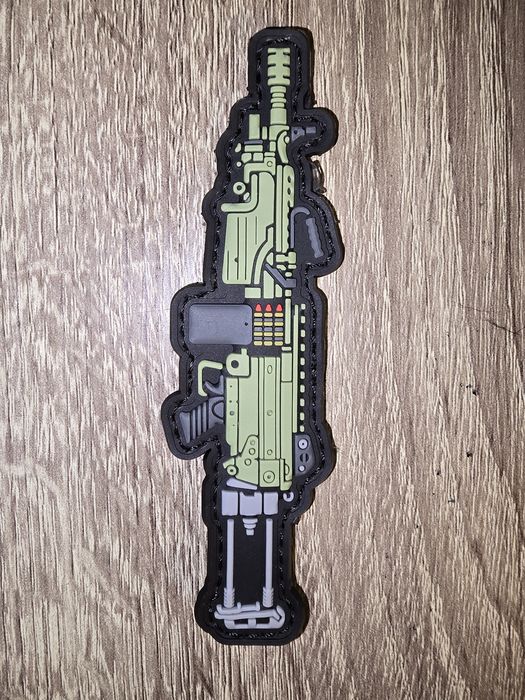 Naszywka 3D PVC M249 SAW Karabin Maszynowy Morale Patch Rzep Tactical ASG