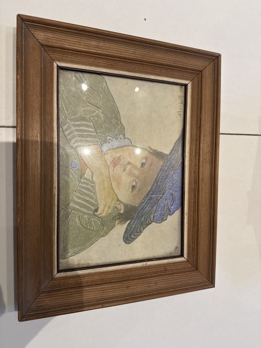 Reprodukcja stanislaw wyspianski dziewcYba w niebieskim kapelusiku