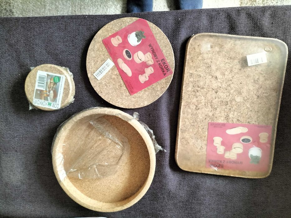 Korkowy zestaw nieużywane