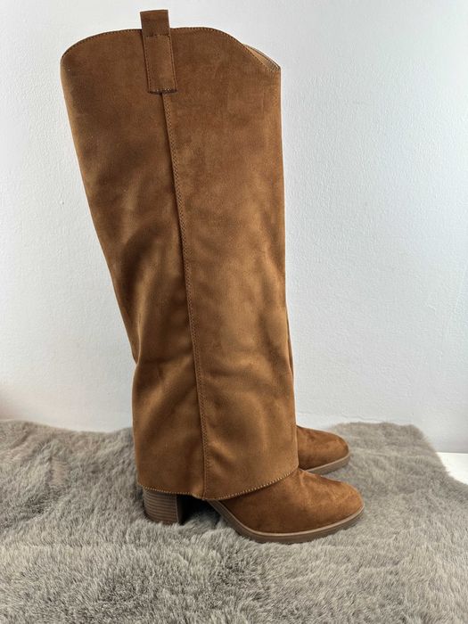 Buty damskie wysokie kozaki z zawiniętą cholewką Anna Field 40