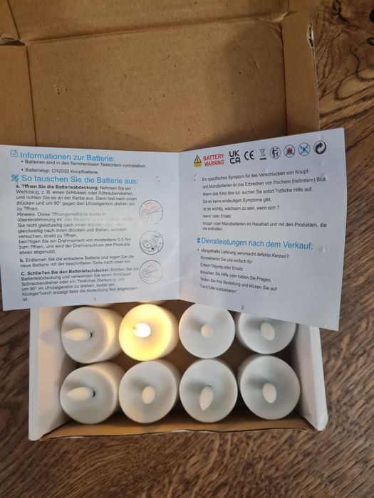 Świeczki LED ciepłe światło – zestaw 12 szt.