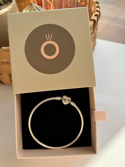 Bransoletka PANDORA 18 cm Polerowane srebro + certyfikat+ pudełko Model bangle