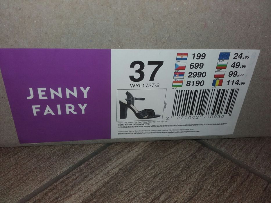 Buty sandaly CCC 37 czarne obcas sylwester wesele lato