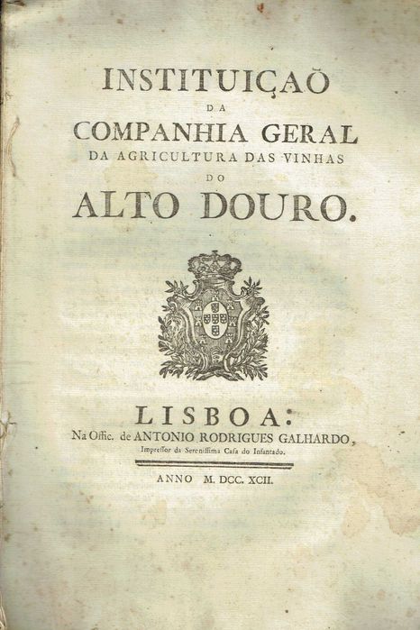 5964  Instituição da Companhia Geral da Agricultura das Vinhas do Alto Douro  Lisboa - 1792