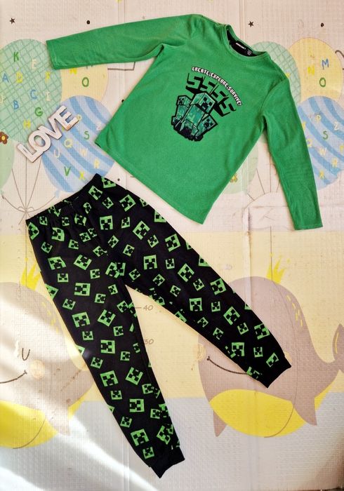 Флісова піжама Minecraft хлопчик 11-12 р на флісі одяг для сну