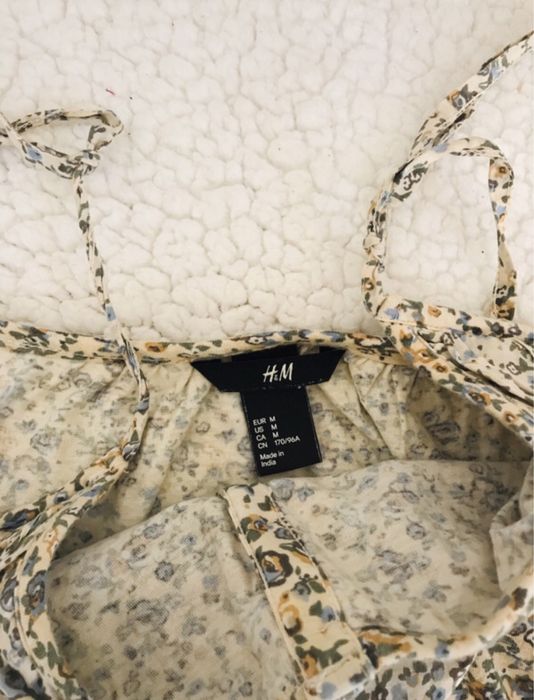 Wiązana bluzka w kwiaty na ramiączkach H&M 38 (M)