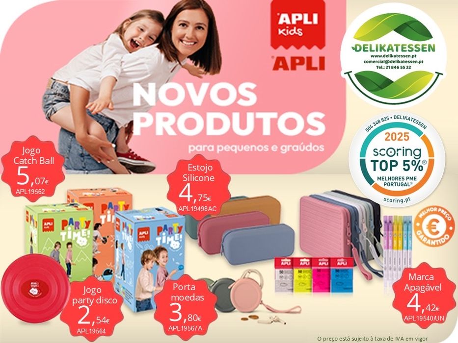 APLI Kids para os mais pequenos e graudos em delikatessen.pt com entrega gratuita dia seguinte desde 1998 . #Papelaria #Informática #Limpeza #Higiene