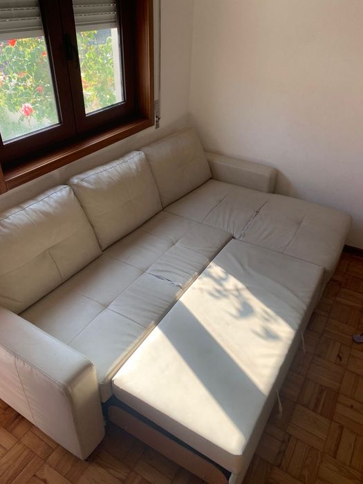 Sofá cama com chaise lounge