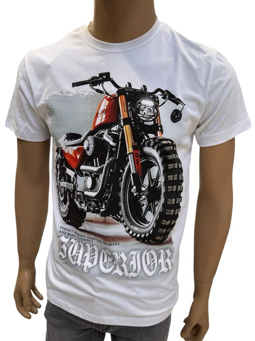 Koszulka t-shirt z nadrukiem motocykl M L XL XXL
