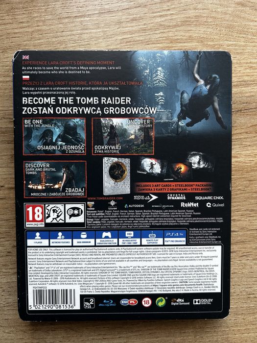 Shadow of the Tomb raider SteelBook gra na Ps4