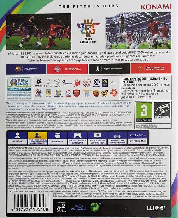 EFOOTBALL PES 2021 PRO EVOLUTION SOCCER 2021 Playstation 4 Playstation 5 PS4 PS5 Sklep Multigames Kraków