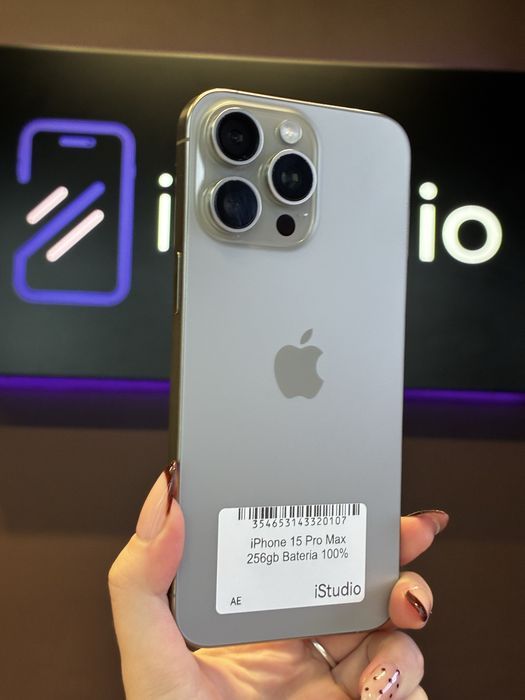 iPhone 15 Pro Max 256GB  Naturalny Tytan- BATERIA 100%- Stan bardzo dobry – Raty 0% – Wysyłka / Odbiór Warszawa GWARANCJA 12 MIESIĘCY!!!