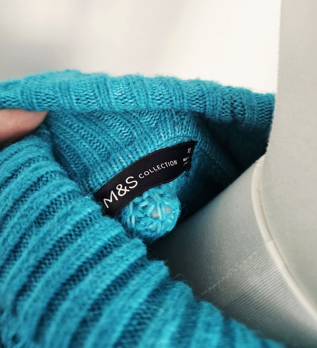 Turkusowa kamizelka z golfem Marks & Spencer xs 34