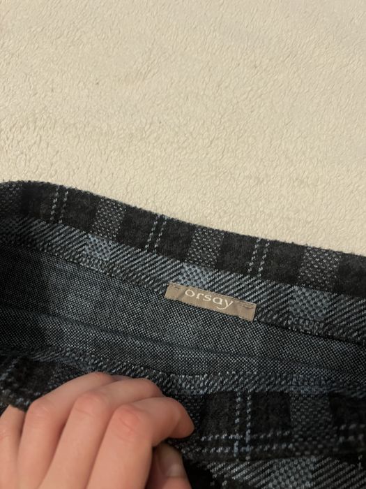 Dopasowana ołówkowa krótka spódnica mini w kratę