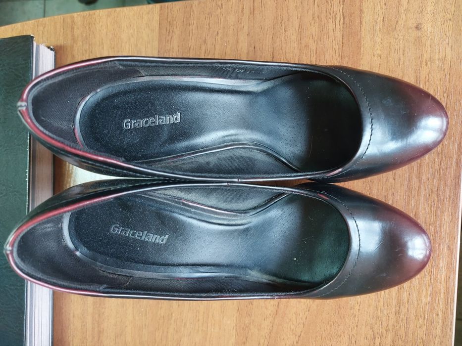 Buty półbuty damskie Graceland r.38 czarny/ciemny bordo