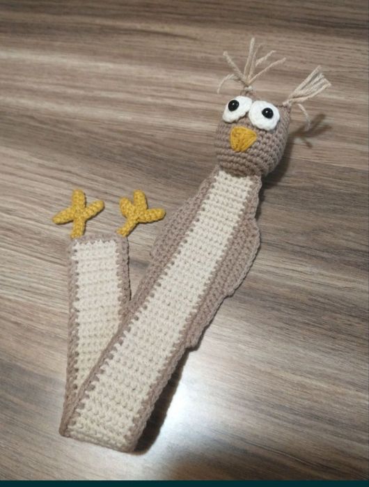 Sowa, sówka zakładka do książki na szydełku prezent