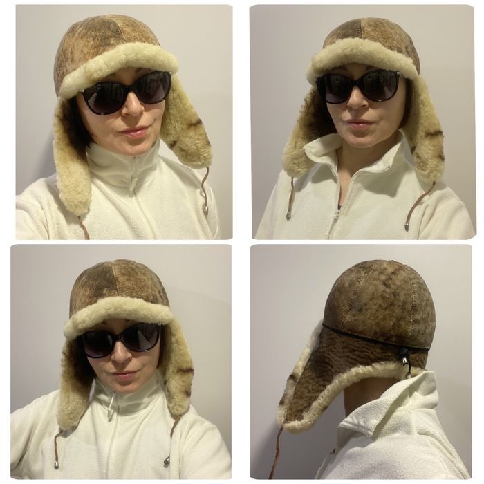 Шапка ушанка из натуральной овчины