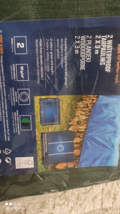 2 Nowe super mocne plandeki wodoodpornye 2/3m
