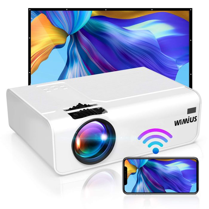 Projektor przenośny wimius k2 wifi 1080p full hd 5800lm 200" biały