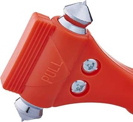 Cortador de cinto de segurança e martelo quebra-vidros de emergência