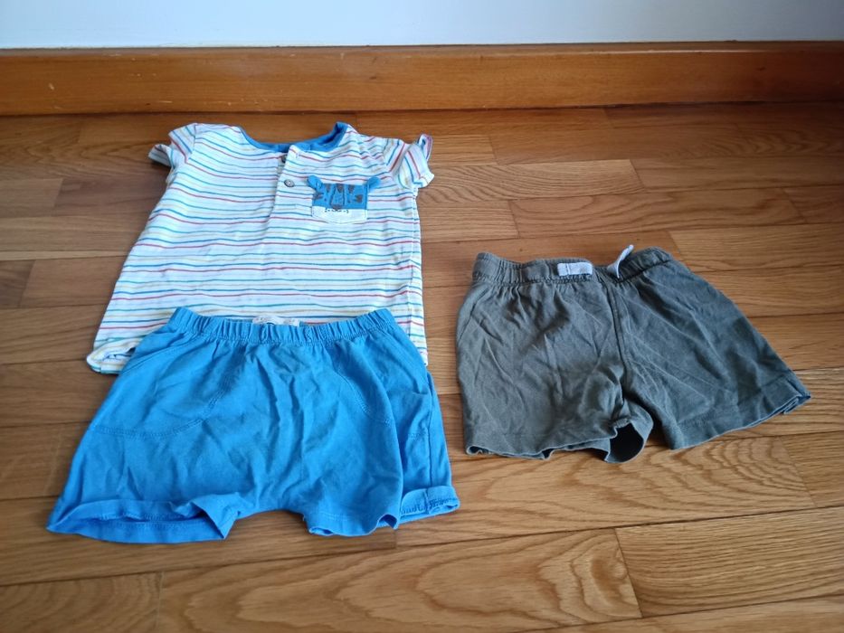 Lote de 20 peças de roupa de menino (9-12) verão com oferta de mochila