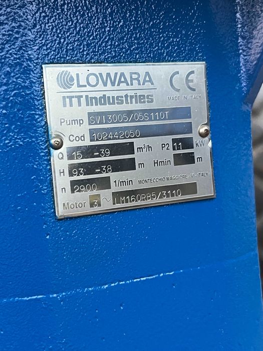 Pompa LOWARA SVI3005 11KW/ 152 - 39M3/h, H 93-39m, NOWA