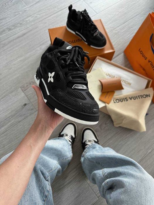 Кросівки Louis Vuitton Trainer Skate Sneaker Black White Premium