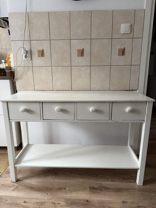 Kredens/ stół biały 119,5 cm