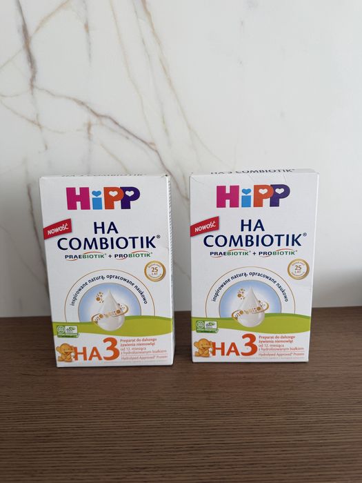 2 nowe, fabrycznie zaoakowane mleka Hipp HA 3 Combiotik