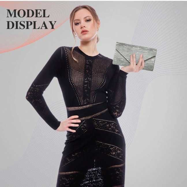 Nowa torebka damska wieczorowa /kopertówka /torebeczka /srebrna !3248!