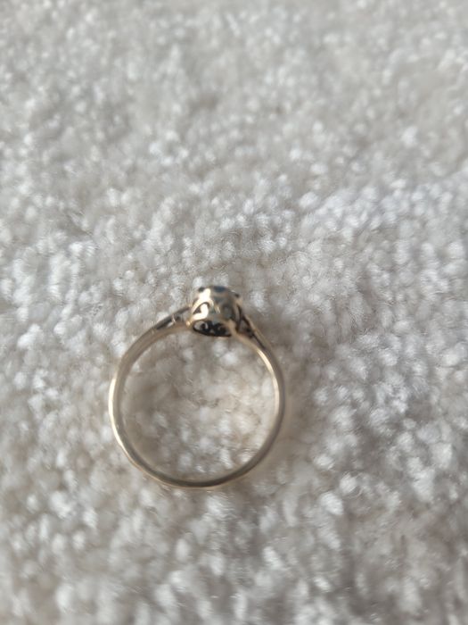 Pierścionek yes złoty kolekcja wiktoriańska  topaz london blue