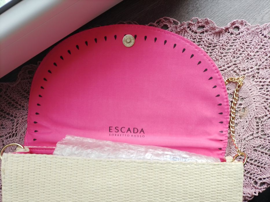 Сумка солом'яна Escada Sorbetto Rosso.