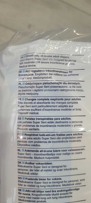 SENI SUPER PIELUCHOMAJTKI dla dorosłych L 30SZT. zapinane na rzepy